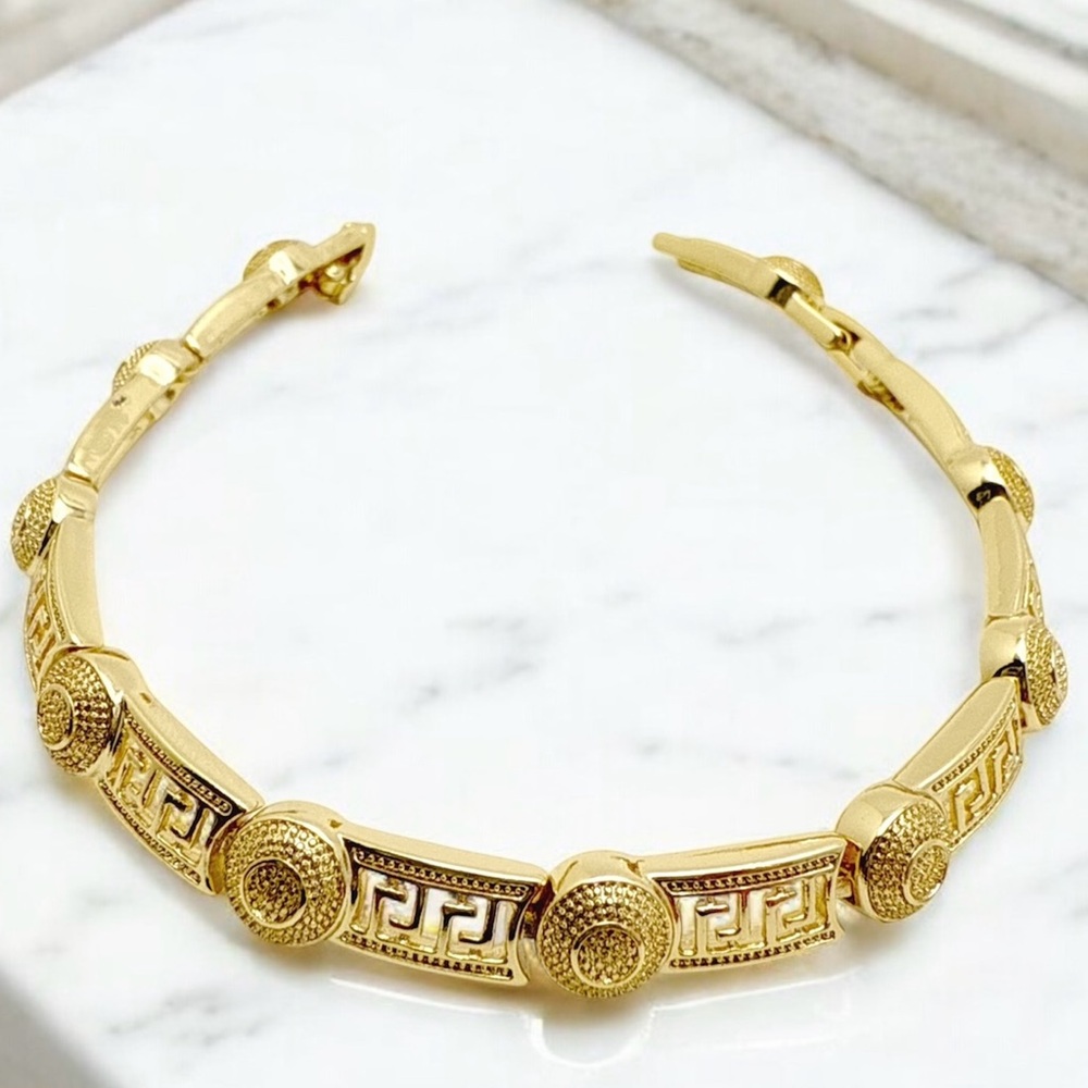 Greek Key Elegant Bracelet 14k Gold Plated Luxury Jewelery